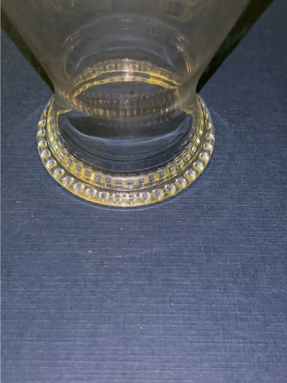 Clear Glass Hurricane Lamp Shade with beaded Rim